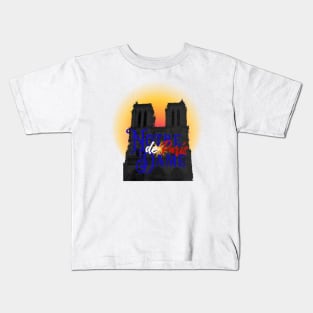 Notre Dame de Paris France Kids T-Shirt